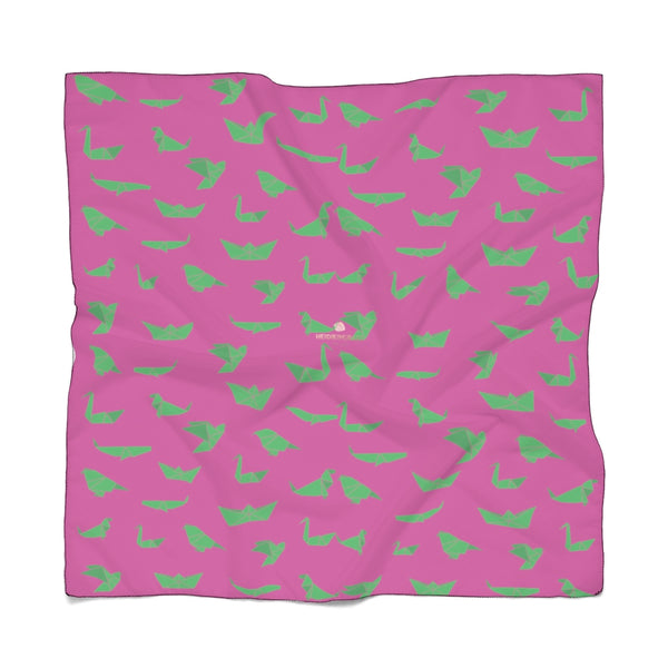 Hot Pink Japanese Poly Scarf, Cute Fashion Accessories For Men/Women- Made in USA-Accessories-Printify-Poly Voile-50 x 50 in-Heidi Kimura Art LLC