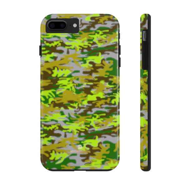 Gray Green Camo iPhone Case, Case Mate Tough Samsung Galaxy Phone Cases-Phone Case-Printify-iPhone 7 Plus, iPhone 8 Plus Tough-Heidi Kimura Art LLC