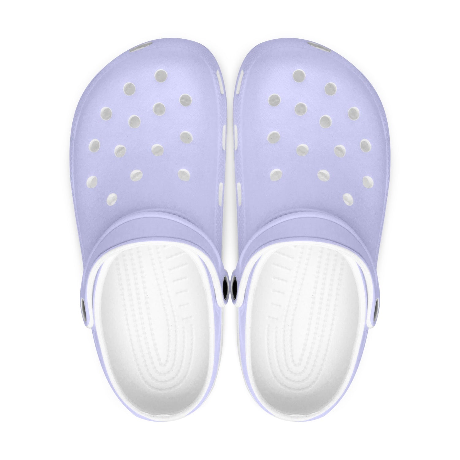 Pastel Purple Color Unisex Clogs, Best Solid Purple Color Classic Solid Color Printed Adult's Lightweight Anti-Slip Unisex Extra Comfy Soft Breathable Supportive Clogs Flip Flop Pool Water Beach Slippers Sandals Shoes For Men or Women, Men's US Size: 3.5-12, Women's US Size: 4-12