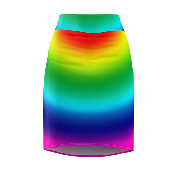 Colourful Rainbow Women's Pencil Skirt - Heidikimurart Limited 