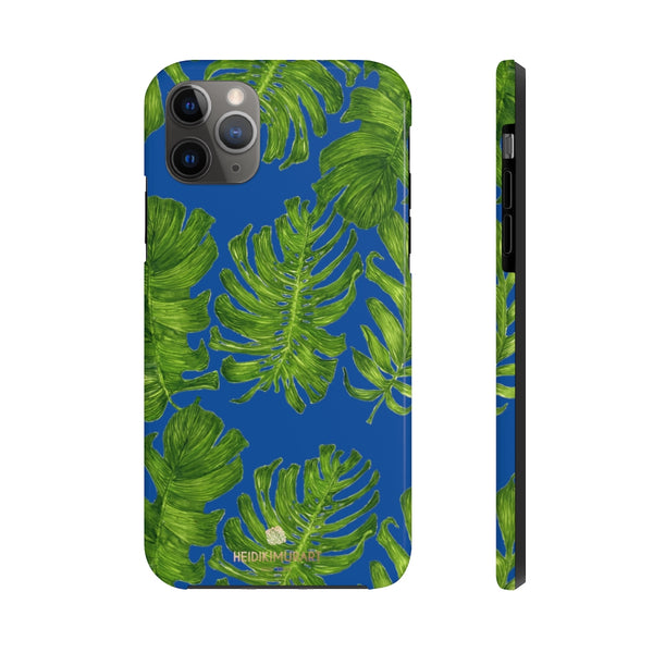 Blue Green Tropical Leaf iPhone Case, Case Mate Tough Samsung Galaxy Phone Cases-Phone Case-Printify-iPhone 11 Pro Max-Heidi Kimura Art LLC