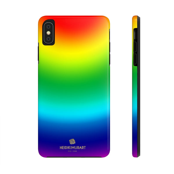 Rainbow Gay Pride iPhone Case, Ombre Desisgner Case Mate Tough Phone Cases-Phone Case-Printify-iPhone XS MAX-Heidi Kimura Art LLC