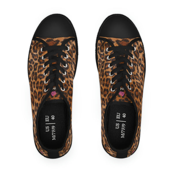 Brown Leopard Print Ladies' Sneakers, Best Designer Women's Low Top Sneakers