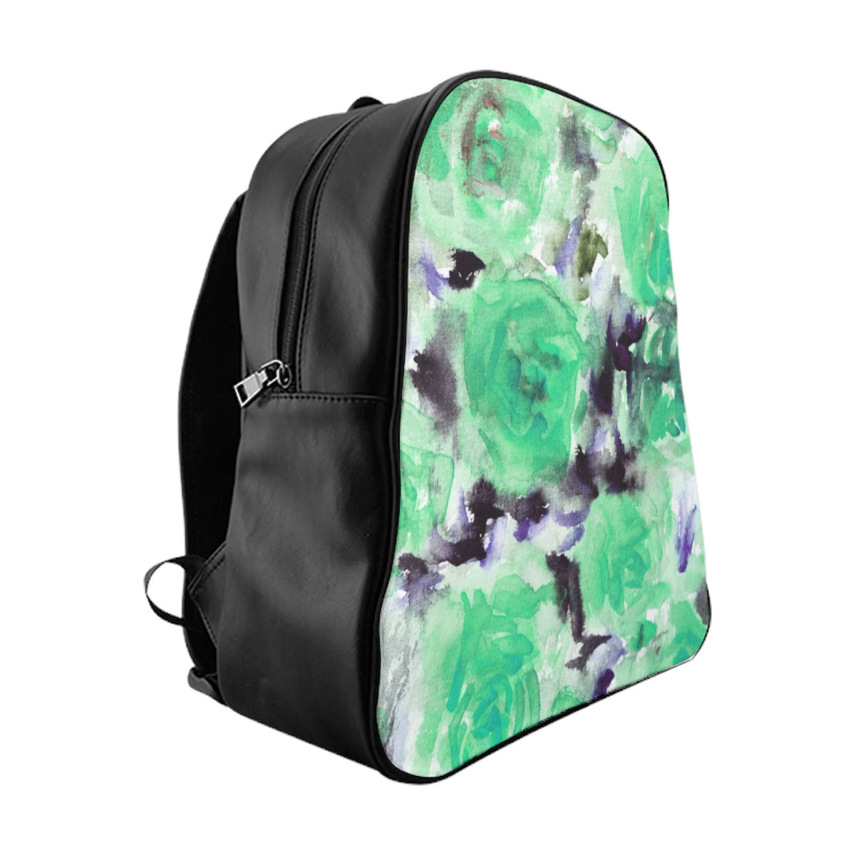 Blue Rose Backpack, Floral Print School Designer Travel School Bag With  Inside Pockets