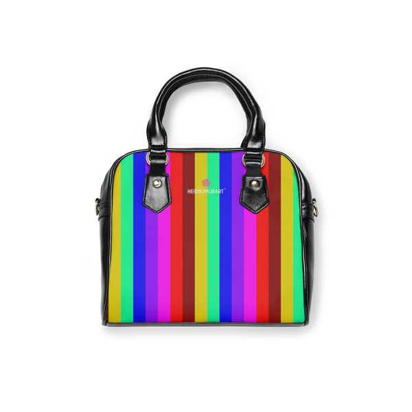 Rainbow Striped Print Shoulder Handbag