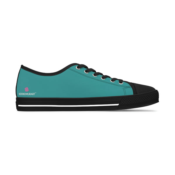 Teal Blue Color Ladies' Sneakers, Solid Color Best Designer Women's Low Top Sneakers