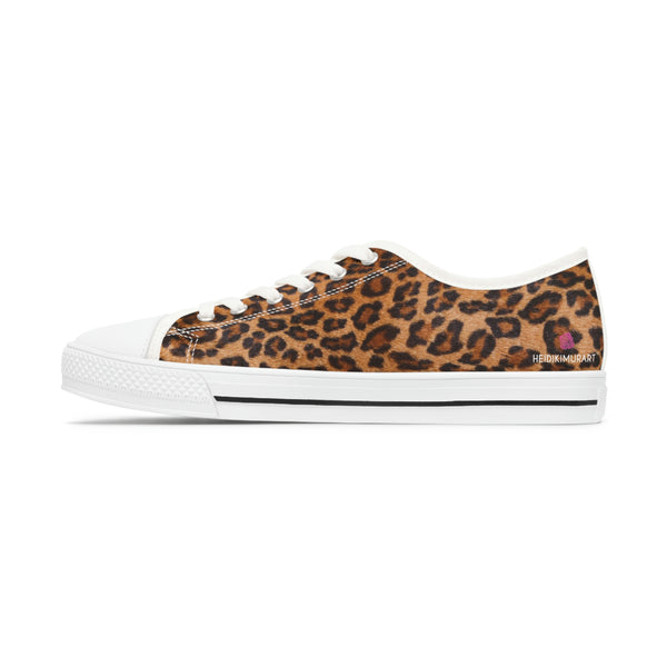 Brown Leopard Print Ladies' Sneakers, Best Designer Women's Low Top Sneakers