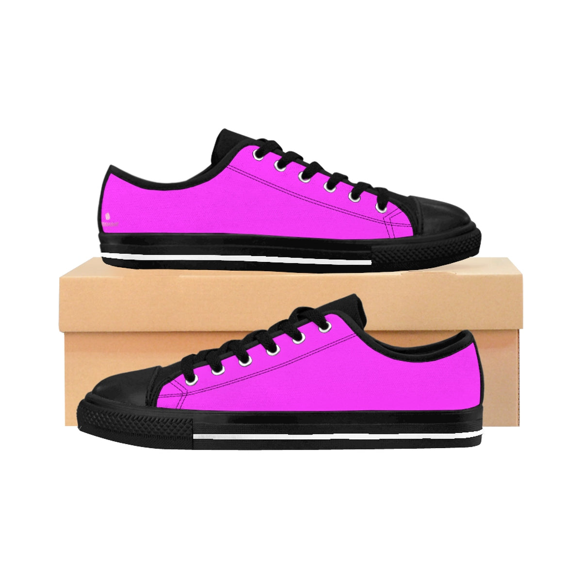Bubble Gum Pink Solid Color Designer Low Top Women's Sneakers (US Size: 6-12)-Women's Low Top Sneakers-US 10-Heidi Kimura Art LLC