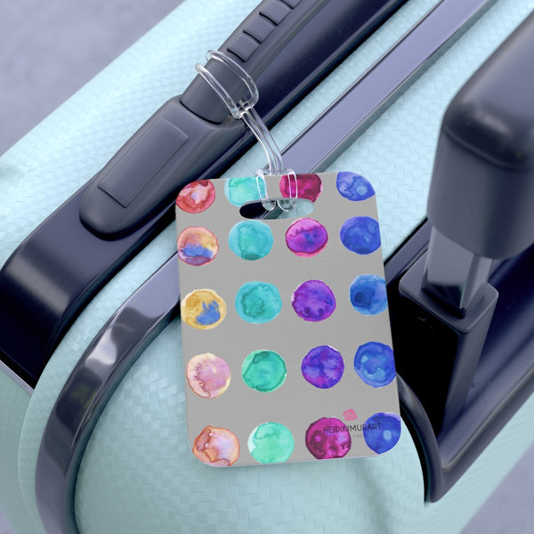 Take Cool Watercolor Polka Dots Designer Travel Luggage Suitcase Bag Tag - Made in USA-Bag Tags-One Size-Heidi Kimura Art LLC