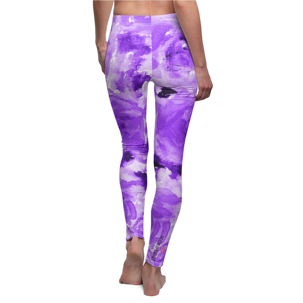 Purple Abstract Print Casual Leggings