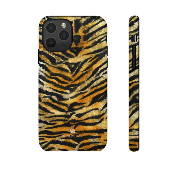 Tiger Stripe Print Phone Case, Animal Print Tough Designer Phone Case -Made in USA-Phone Case-Printify-iPhone 11 Pro-Glossy-Heidi Kimura Art LLC