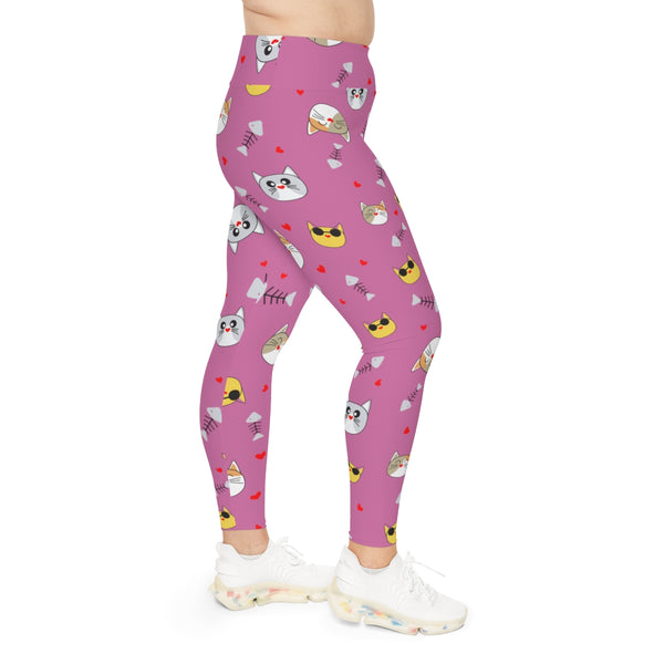 Pink Cat Lover's Tights, Best Women's Plus Size Leggings