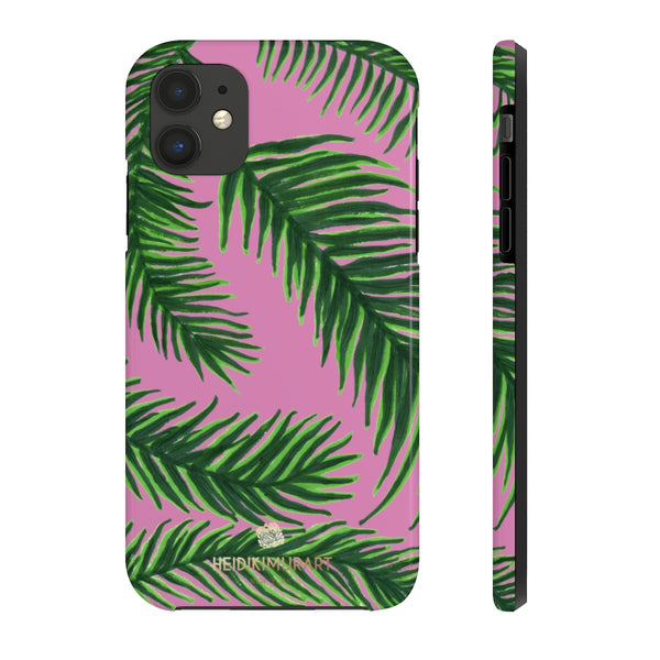 Light Pink Tropical Print Phone Case, Palm Leaf Case Mate Tough Phone Cases-Made in USA - Heidikimurart Limited 