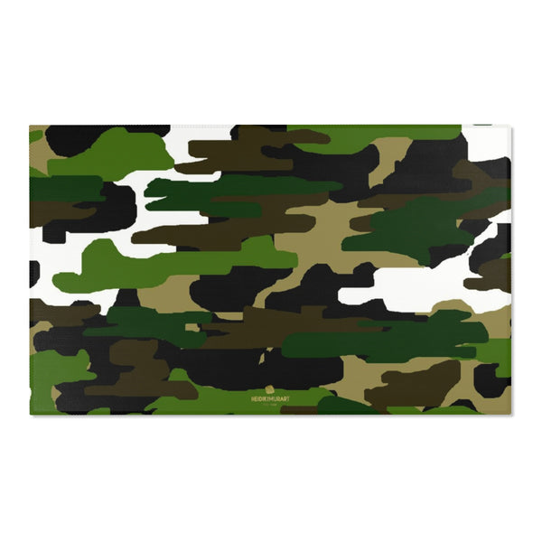 Green Camouflage Military Army Print Designer 24x36, 36x60, 48x72 inches Area Rugs - Printed in USA-Area Rug-60" x 36"-Heidi Kimura Art LLC