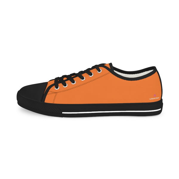Orange Color Men's Sneakers, Best Solid Orange Color Men's Low Top Sneakers Running Canvas Shoes