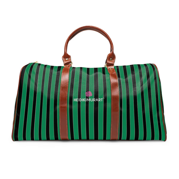 Green Stripes Waterproof Travel Bag