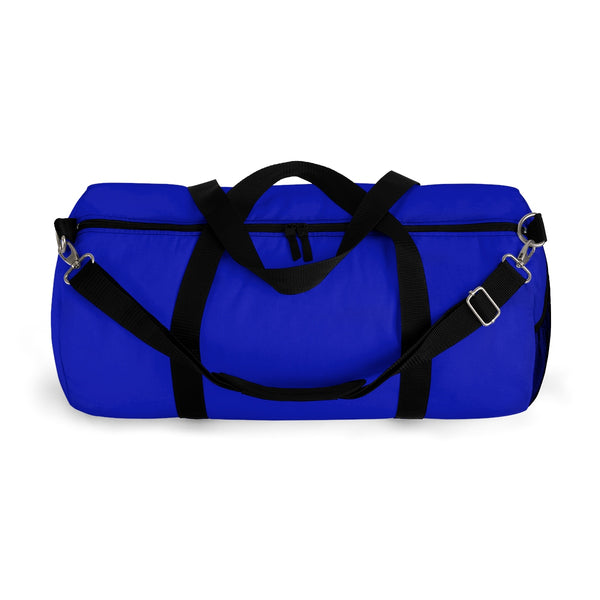 Blue Solid Color All Day Small Or Large Size Duffel Gym Bag, Made in USA-Duffel Bag-Heidi Kimura Art LLC