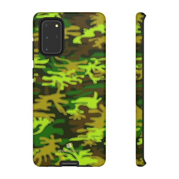 Green Camouflage Phone Case, Army Military Print Tough Designer Phone Case -Made in USA-Phone Case-Printify-Samsung Galaxy S20+-Matte-Heidi Kimura Art LLC