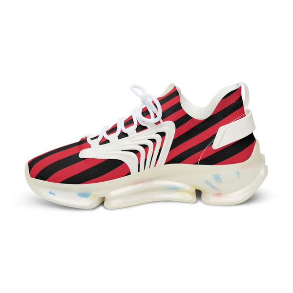 Red Striped Print Men's Shoes, Modern Minimalist Stripes Print Best Comfy Men's Mesh-Knit Designer Premium Laced Up Breathable Comfy Sports Sneakers Shoes (US Size: 5-12)&nbsp;Mesh Athletic&nbsp;Shoes, Mens Mesh Shoes,&nbsp;Mesh Shoes Men,&nbsp;Men's Classic Low Top Mesh Sneaker, Men's Breathable Mesh Shoes, Mesh Sneakers Casual Shoes&nbsp;