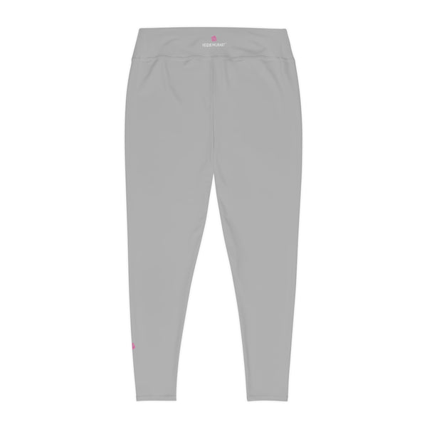 Light Grey Color Women's Tights, Best Designer Women's Plus Size Leggings