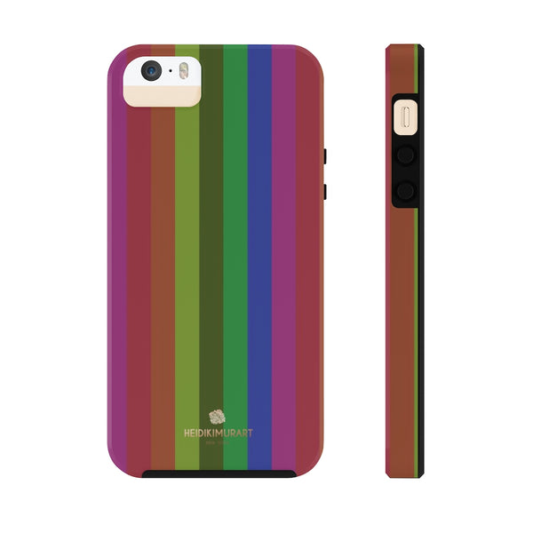 Faded Rainbow Stripe iPhone Case, Case Mate Tough Samsung Galaxy Phone Cases-Phone Case-Printify-iPhone 5/5s/5se Tough-Heidi Kimura Art LLC