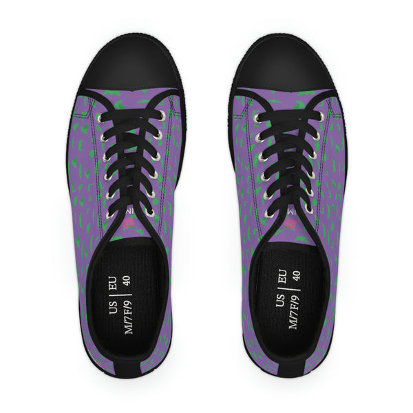 Purple Green Cranes Ladies' Sneakers, Women's Low Top Sneakers, Modern Graphics Japanese Style Origami Print Women's Low Top Sneakers Tennis Shoes, Canvas Fashion Sneakers With Durable Rubber Outsoles and Shock-Absorbing Layer and Memory Foam Insoles (US Size: 5.5-12)