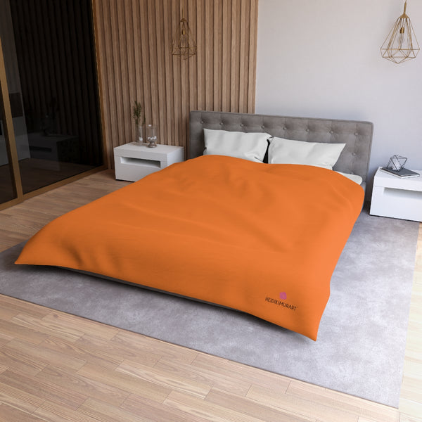 Light Orange Color Duvet Cover,  Solid Color Best Microfiber Duvet Cover