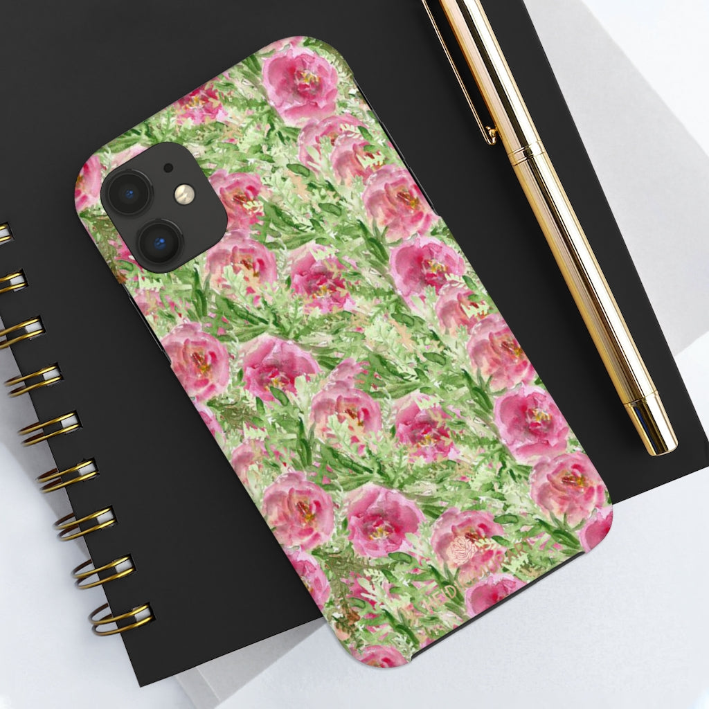 Red Rose Floral Phone Case, Flower Print Case Mate Tough Phone Cases-Made in USA - Heidikimurart Limited 