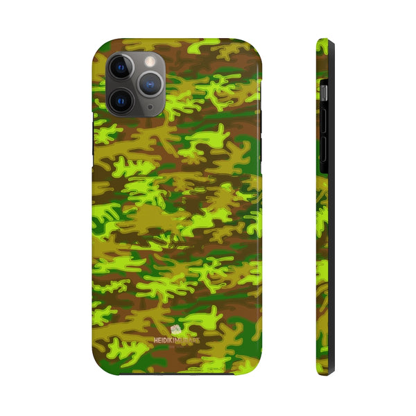 Brown Green Camo iPhone Case, Case Mate Tough Samsung Galaxy Phone Cases-Phone Case-Printify-iPhone 11 Pro Max-Heidi Kimura Art LLC