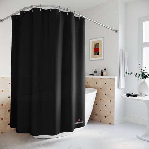 Black Polyester Shower Curtain