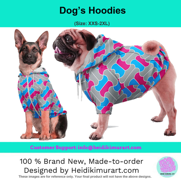 Rainbow Ombre Dog's Sweatshirt, Bright Colorful Designer Dog's Hoodie For Small to Extra Large Size Dogs - Heidikimurart Limited 