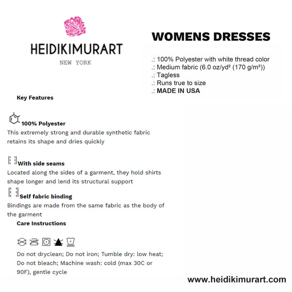Buffalo Red Plaid Print Designer Crew Neck T-shirt Dress-Made in USA-T-Shirt Dress-Heidi Kimura Art LLC