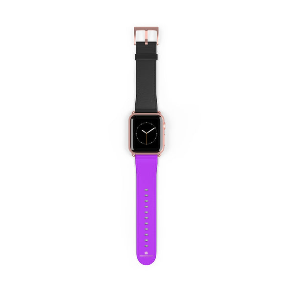 Black Purple Dual Solid Color 38mm/42mm Watch Band For Apple Watch- Made in USA-Watch Band-38 mm-Rose Gold Matte-Heidi Kimura Art LLC