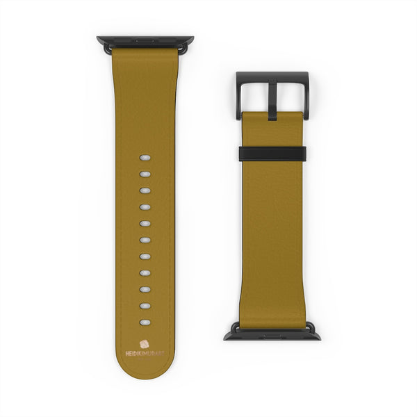 Brown Solid Color Print 38mm/42mm Premium Watch Band For Apple Watch- Made in USA-Watch Band-Heidi Kimura Art LLC