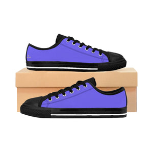 Deep Violet Sky Solid Color Designer Men's Running Low Top Sneakers Tennis Shoes-Men's Low Top Sneakers-US 9-Heidi Kimura Art LLC
