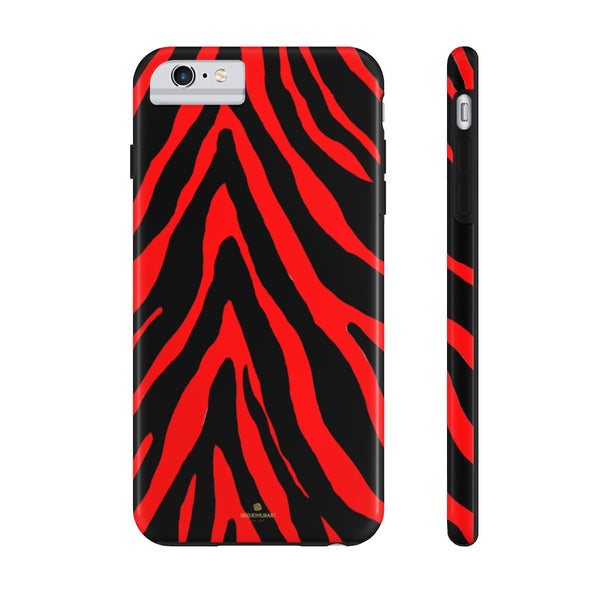 Red Zebra Stripe iPhone Case, Case Mate Tough Samsung Galaxy Phone Cases-Phone Case-Printify-iPhone 6/6s Plus Tough-Heidi Kimura Art LLC