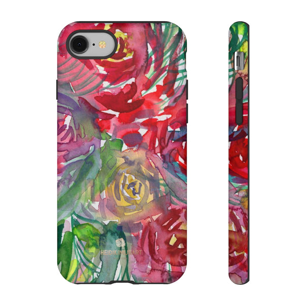 Red Roses Phone Case, Floral Print Tough Designer Phone Case -Made in USA-Phone Case-Printify-iPhone 8-Matte-Heidi Kimura Art LLC