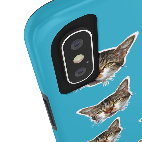 Blue Cat Phone Case, Peanut Meow Cat Case Mate Tough Phone Cases-Made in USA - Heidikimurart Limited 