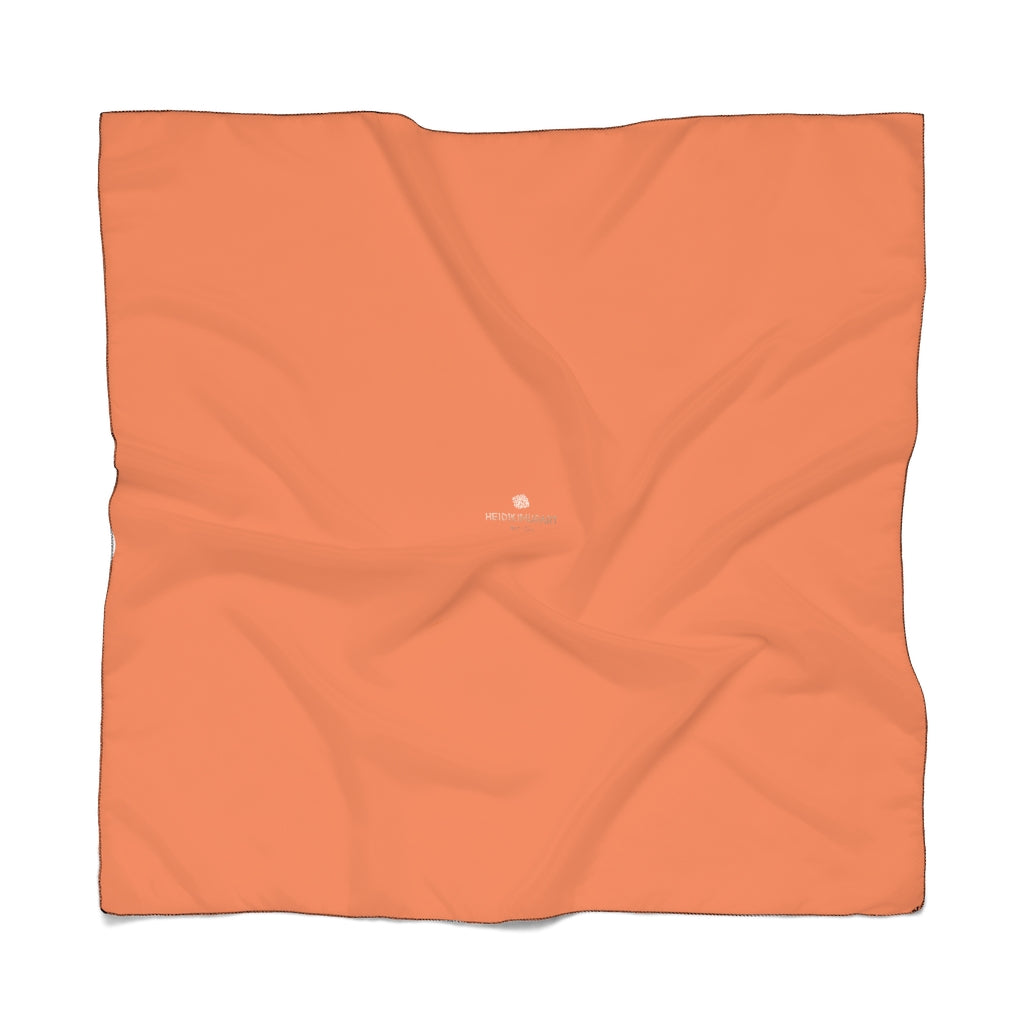 Orange Color Poly Scarf, Solid Color Lightweight Unisex Fashion Accessories- Made in USA-Accessories-Printify-Poly Voile-25 x 25 in-Heidi Kimura Art LLC Orange  Designer Poly Scarf, Classic Solid Color Print Lightweight Delicate Sheer Poly Voile or Poly Chiffon 25"x25" or 50"x50" Luxury Designer Fashion Accessories- Made in USA, Fashion Sheer Soft Light Polyester Square Scarf