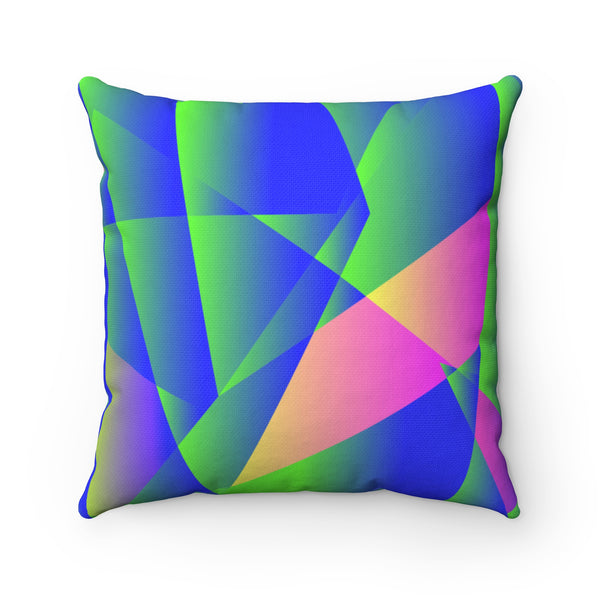 Geometric Diamond Purple Blue Print Pillow Spun Polyester Square Pillow- Made in USA-Pillow-Heidi Kimura Art LLC