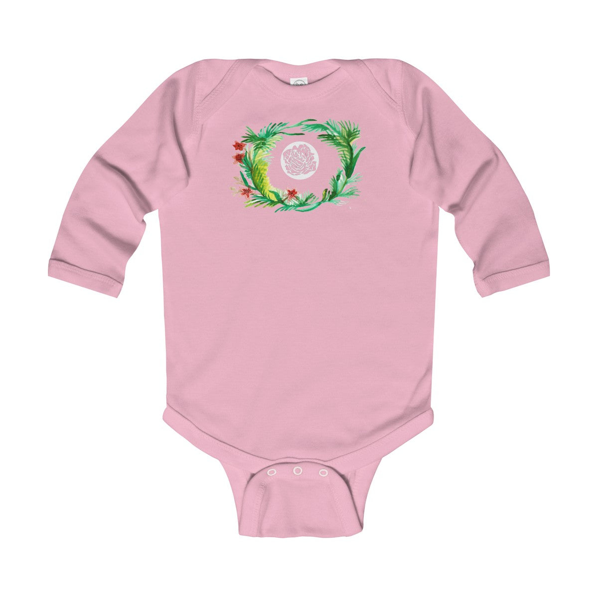 Fall Floral Print Baby's Infant Cotton Long Sleeve Bodysuit -Made in UK (UK Size: 6M-24M)-Kids clothes-Pink-18M-Heidi Kimura Art LLC