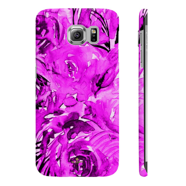 Purple Pink Slim iPhone/ Samsung Galaxy Floral Purple Rose Smart Phone Case, Made in UK-Phone Case-Samsung Galaxy S6 Slim-Matte-Heidi Kimura Art LLC