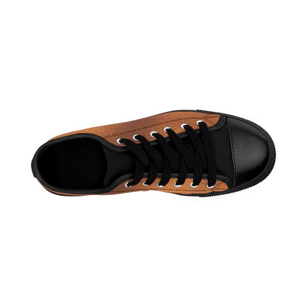 Rose Gold Copper Accent Solid Color Designer Men's Running Sneakers Tennis Shoes-Men's Low Top Sneakers-Heidi Kimura Art LLC