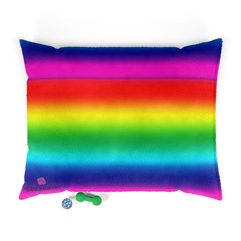 Rainbow Pet Bed, Printed Designer Gay Pride Dog Bed - Heidikimurart Limited 