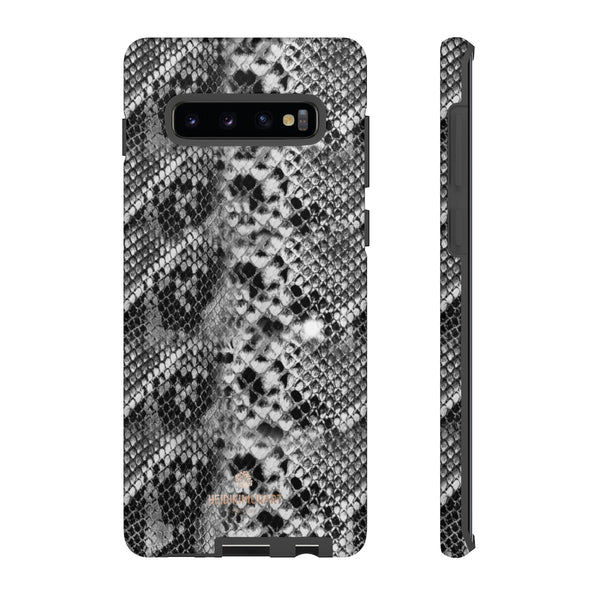 Black Snakeskin Print Tough Cases, Designer Phone Case-Made in USA-Phone Case-Printify-Samsung Galaxy S10 Plus-Matte-Heidi Kimura Art LLC