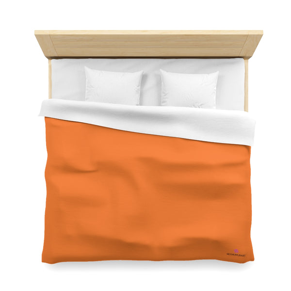 Light Orange Color Duvet Cover,  Solid Color Best Microfiber Duvet Cover