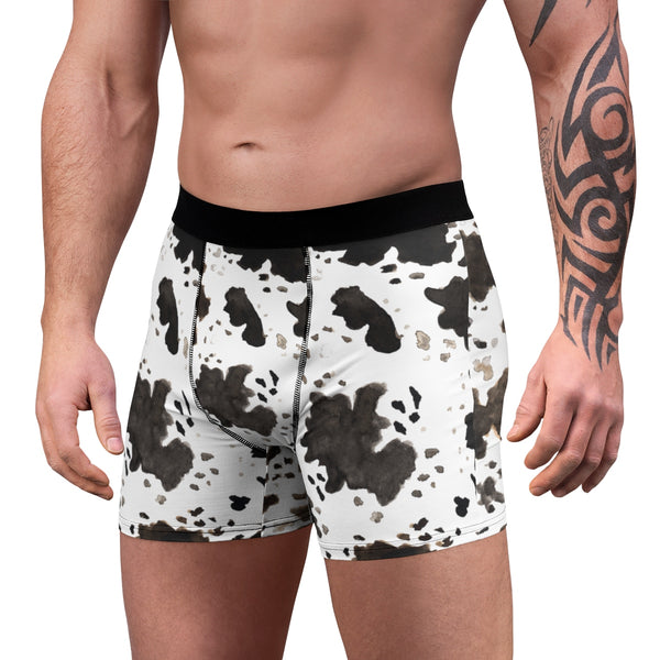 Cow Farm Animal Print Sexy Hot Men's Boxer Briefs Underwear - (US Size: XS-3XL)-Men's Underwear-Heidi Kimura Art LLC