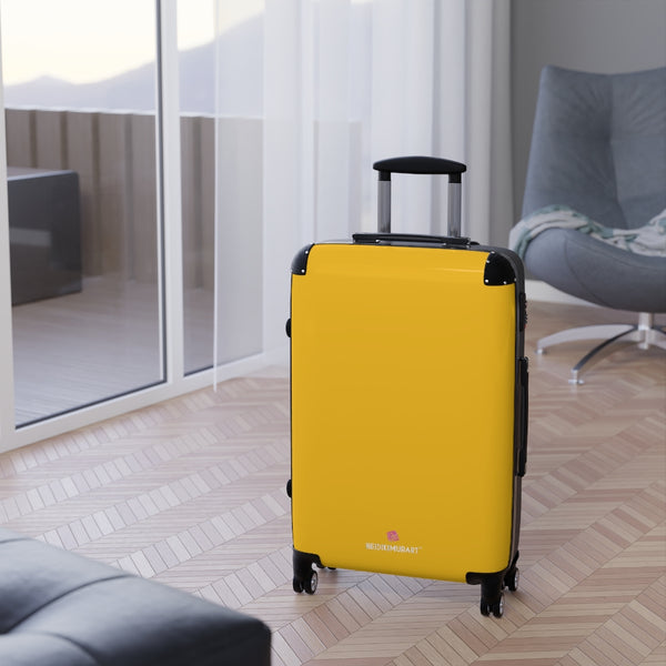 Yellow Solid Color Suitcases, Modern Simple Minimalist Designer Suitcase Luggage (Small, Medium, Large)