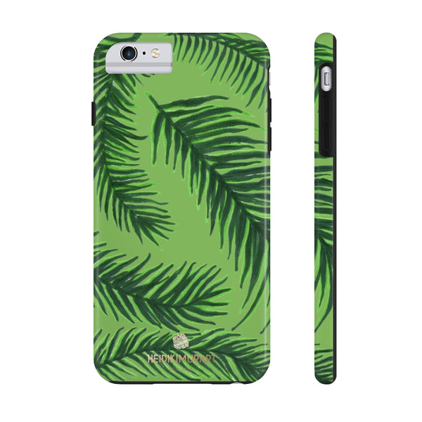 Green Tropical Print Phone Case, Palm Leaf Case Mate Tough Phone Cases-Made in USA - Heidikimurart Limited 