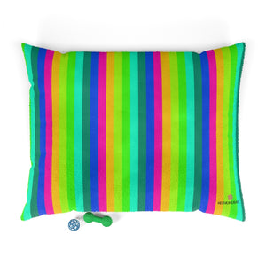 Best Rainbow Pet Bed, Gay Pride Dog Bed, Colorful Gay Friendly Bright Colorful Best Striped Dog Indoor Pet Bed Modern Minimalist Designer Luxury Print Deluxe 28"x18", 40"x30", 50"x40" 